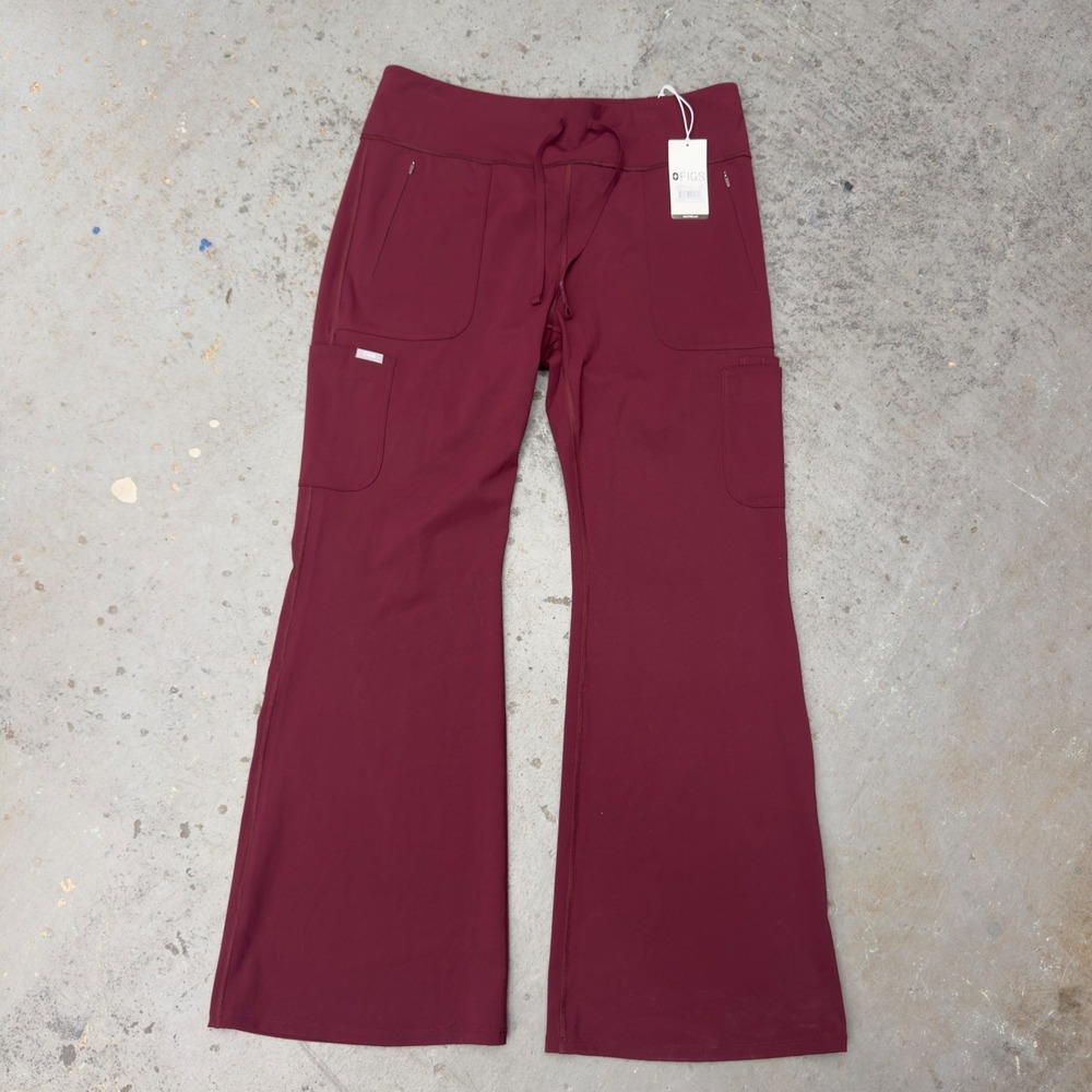 FIGS Seville Flare Scrub legging Burgundy Maroon Flare Scrub Pants 2XL NEW